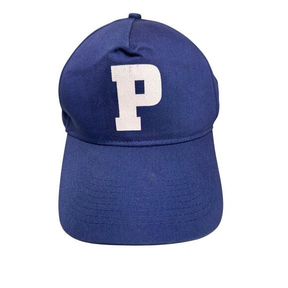 Vtg Initial Screenprinted P Hat Cap Snapback 90s Baseball Blue White Unisex Paul - Picture 11 of 11